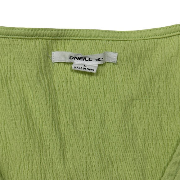 O’Neill Green Textured Ruched Front Sleeveless Tank Top Women’s Large - Picture 2 of 4